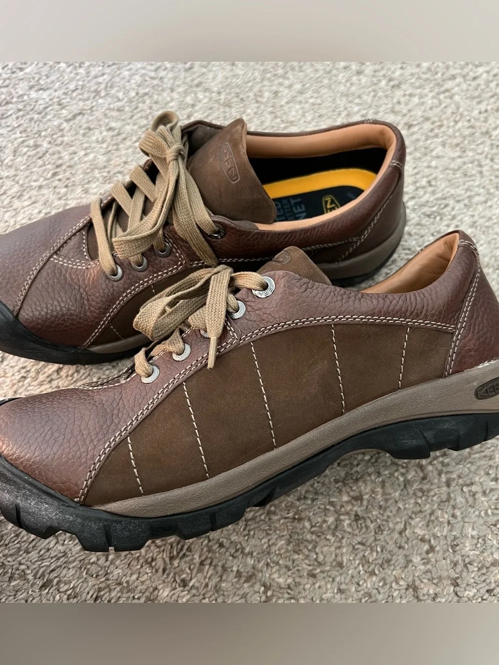 KEEN Men's Brown Casual Leather Lace-Up Shoes Size 11